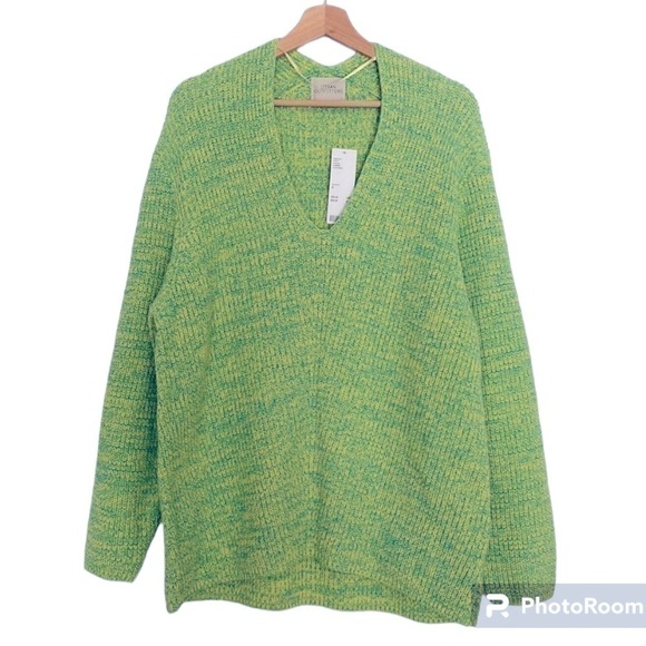 NWT URBAN OUTFITTERS CHUNKY WOVEN GREEN SWEATER M - Picture 1 of 3